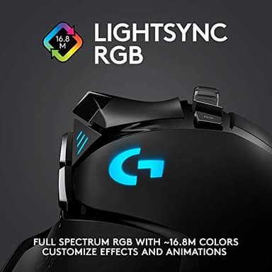 Logitech G502 Lightspeed Wireless Gaming Mouse with Hero 25K Sensor, PowerPlay Compatible, Tunable Weights and Lightsync RGB - Black - Image 8