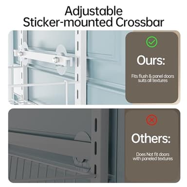 Delamu Pantry Door Organizer, Adjustable Metal Over the Door Pantry Organizer Rack, 6-Tier Over the Door Spice Rack, Kitchen Pantry Door Organizers and Storage, D5 W12 H52.1 inch, White, Small - Image 3