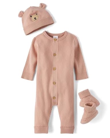 Gymboree,Take Me Home 100% Cotton Newborn Outfit,Warm Blush,UPTO7LBS. - Image 1