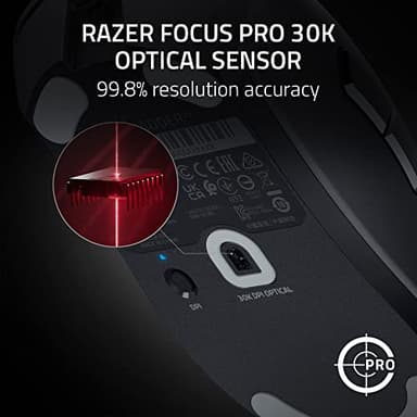 Razer DeathAdder V3 Wired Gaming Mouse: 59g Ultra Lightweight - Focus Pro 30K Optical Sensor - Fast Optical Switches Gen-3-8K Hz HyperPolling-6 Programmable Buttons -Ergonomic -Speedflex Cable- Black - Image 4