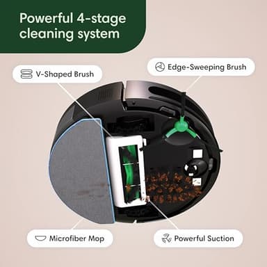 iRobot Roomba Combo Robot Vacuum & Mop (Y0110) - Easy to use, Power-Lifting Suction, Vacuums and mops, Multi-Surface Cleaning, Smart Navigation Cleans in Neat Rows, Self-Charging, Alexa - Image 6