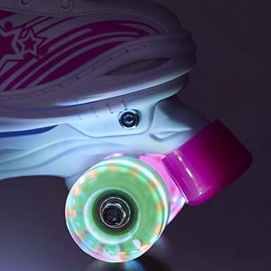 Xino Sports Adjustable Roller Skates for Girls - Fun Illuminating LED Light-Up Wheels, Comfortable Design for Indoor & Outdoor Use (Pink, Large 5-8) - Image 7