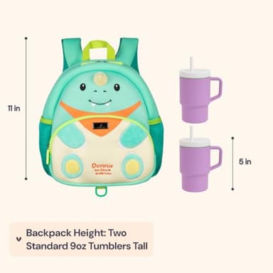 BabbleRoo Toddler Backpack, Kids Backpack - Light & Comfortable, Water Resistant Neoprene, Leash for Toddlers 1-3, Reflective Strips for Visibility, Animal Backpack, Donnie the Dino - Image 3