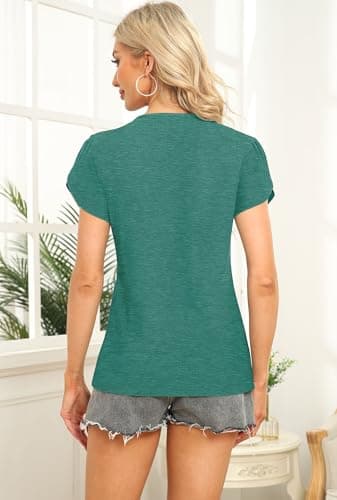 Women's Summer Cute Petal Sleeve Square Neck Tops Loose Fit Floral Print Tees 2025 Trendy Blouse - Image 5