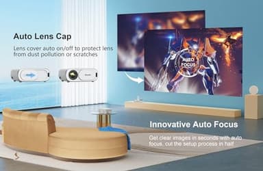 [AI Auto Focus+Auto Lens Cap]Outdoor-Projector 4K with WiFi 6 and Bluetooth:Upgrade 850 ANSI Native 1080P Jimveo Portable Projector, Auto 6D Keystone&Zoom,Home LED Movie Projector for Outdoor/Home Use - Image 2