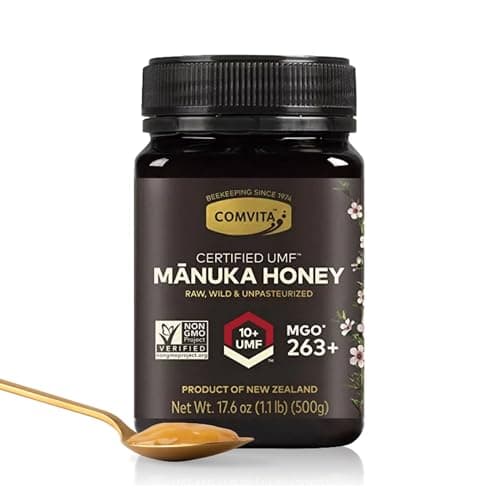 Comvita Manuka Honey UMF 10+ (MGO 263+) - Raw Manuka Honey New Zealand, Pure & Unpasteurized, Superfood for Immune Health, Use in Tea, Wild, Monofloral, Non-GMO - 500g (17.6 oz) - Image 1