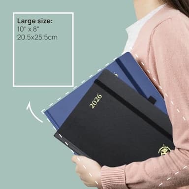 POPRUN 2025-2026 Monthly Planner (B5 8" X 10"), 18-Month Calendar Book (Jul.25 - Dec.26) with Monthly Tabs, Hardcover, Inner Pocket, 100GSM Thick Paper - Pacific Green - Image 5