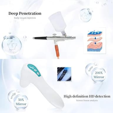 HENGCMM Skin Diagnosis Hair Analyzer, Skin Hair Scalp Detector, Digital Microscope Scalp Hair Follicle Detector with 7 Handles, Hair Follicle Skin Analyser Machine or Home Spa Salon Use - Image 4