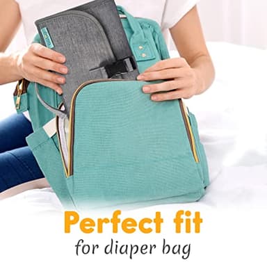 Kopi Baby Portable Diaper Changing Pad - Baby Diaper Changer Travel Bag with Wipes Pocket, Smart Design Portable Changing Mat, Infant Travel Station Kit, Gift for Newborn Girl & Boy - Grey, Premium - Image 6