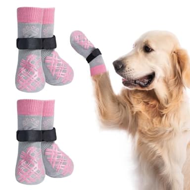 BEAUTYZOO Dog Socks to Prevent Licking Paws, Dog Shoes for Hot Pavement Small Medium Large Senior Dog Booties, Non Slip Dog Boots & Paw Protectors for Hardwood Floors Traction Control Indoor - Image 1