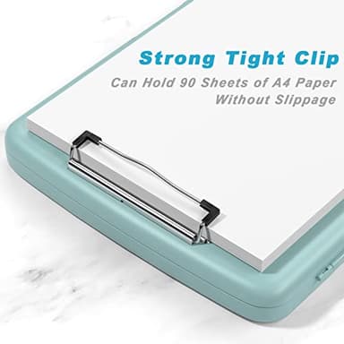 Rimilak Plastic Clipboard with Storage, 8.5 x 11 High Capacity Folio Nursing Case with Pen Holder, Size 14.2 x 9.6 x 1.2″ Folder Side-Opening for Classroom, Teacher, Smooth Writing, Dark Green - Image 3