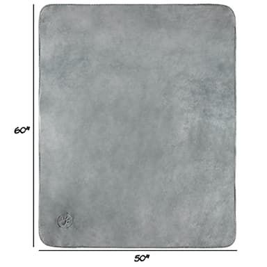 Waterproof Pet Blanket - 50x60-Inch Reversible Sherpa Fleece Throw Protects Couches, Cars, and Beds from Spills, Stains, and Fur by PETMAKER (Gray) - Image 3