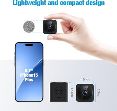 YISPK Hidden Camera 1080P HD WiFi Camera - Mini Nanny Cam with Night Vision & Motion Detection - Indoor/Outdoor Wireless Security Cam for Home, Car, Baby & Pet Monitoring(Black) - Image 2