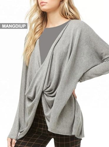 MANGDIUP Women's Round Collar Long Sleeve Elastic Bodysuit Jumpsuit(7001 Tea Leaf-M) - Image 4