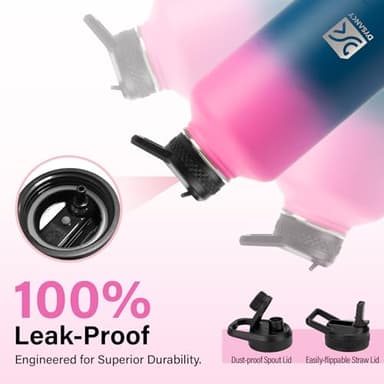 DYSANKY Insulated Water Bottle | Thickened Stainless Steel Vacuum Metal | Portable Sports Half Gallon Large Water Jug for Gym and Hiking with Straw, Carrier Bag, Handle Strap | BPA-Free 64 oz - Image 7