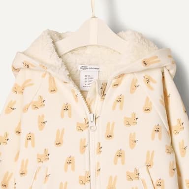 Amazon Essentials x Sofia Grainge Unisex Toddlers' Zip Hoodie Sweatshirt, Ivory Taupe Rabbits, 2T - Image 4