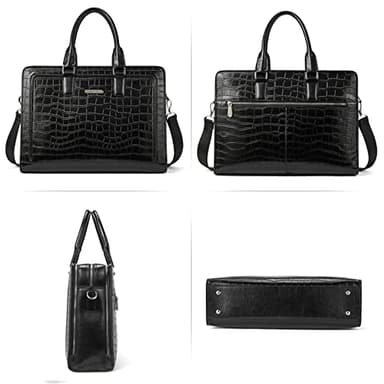 BOSTANTEN Women Genuine Leather Briefcase Tote Business Vintage Handbag 15.6" Laptop Shoulder Bag - Image 6