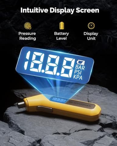 Tire Pressure Gauge Digital 200 PSI, HYVOHEX Tire Gauges for Tire Pressure with AAA Batteries, Visual LED Display Tire Gauge with Backlight, Digital Tire Gauge for Car Truck Motorcycle Bicycle - Image 5