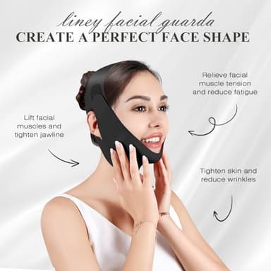 Juskaa Chin Strap for Sleeping,Double Chin Reducer,Adjustable Chin Strap,Jaw Strap,Jawline Shaper,V Line Lifting Mask,Black,M - Image 2