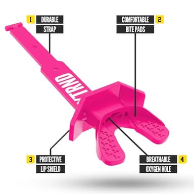 Nxtrnd Two Football Mouth Guard, Football Mouthpiece with Strap, Fits Adult & Youth (Pink) - Image 2