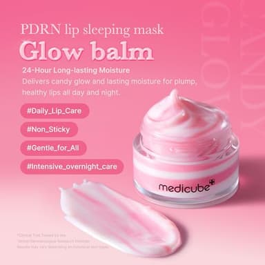 medicube PDRN lip sleeping mask glow balm | Salmon PDRN, Collagen, Shea Butter for Softer Lips, Long-lasting Moisture, Overnight and daily lip care, Korean Skincare 0.35 oz. - Image 3