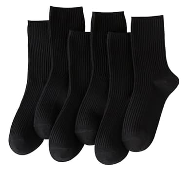 ACCFOD 9-11 Black Crew Socks for Women Soft Thin Athletic Cotton Socks for Women Girls - Image 1