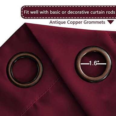 H.VERSAILTEX Thermal Insulated Grommet Blackout Curtains for Christmas & Thanksgiving Gift, Sliding Door Patio Door Curtains, Living Room Divider Curtains (1 Panel, 8.5ft Wide by 7ft Long) - Burgundy - Image 3