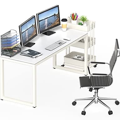 SHW 55-Inch Commercial-Grade Office Computer Desk, White - Image 4