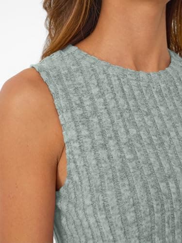 AUTOMET Summer Tank Tops Womens Sleeveless Tunic Shirts Basic Soft Clothes 2025 Casual Trendy Spring Beach Fashion Vacation Outfits Green M - Image 5