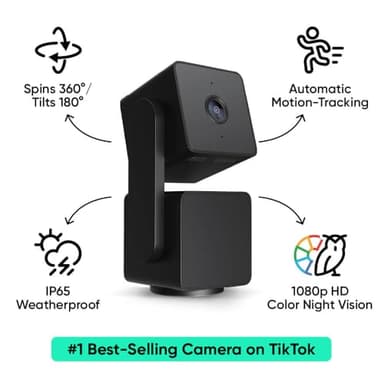 WYZE Cam Pan v3 Indoor/Outdoor IP65 1080P 360° Pan/Tilt/Zoom WiFi Smart Home Security Camera, Motion Tracking for Baby/Pet, Color Night Vision, Works with Alexa&Google Assistant, Free Expert Setup - Image 2