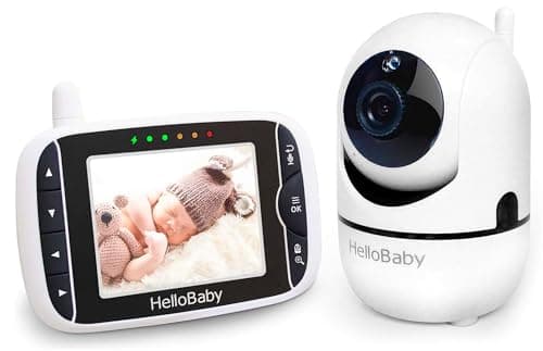 HelloBaby Baby Monitor with Remote Pan-Tilt-Zoom Camera and 3.2'' LCD Screen, Infrared Night Vision (Black) - Image 1
