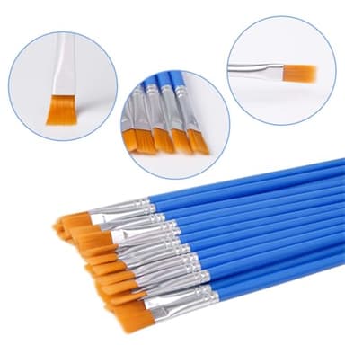 UPINS 30 Pcs Flat Paint Brushes, Small Brush Bulk for Detail Painting - Image 3