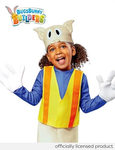 Rubies Bugs Bunny Builders: Porky Pig Costume for Toddlers, Unisex 2T - Image 6
