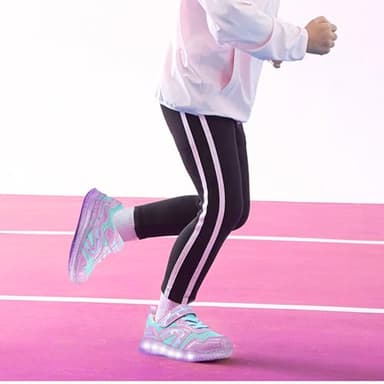 LOUGSIN Toddler Light Up Shoes for Girls Lightweight Mesh Breathable Led Flashing Walking Running Sneakers Toddler Purple 7 - Image 5