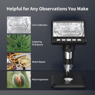 Microscope, 1000x Coin Magnifier, 1080P Coin Microscope with Lights, LCD Digital Magnifying Glass, Photo and Video Capability, Support PC View Windows and MacOS, Ideal for Coin and Jewelry Collectors - Image 6