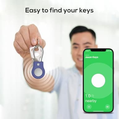 ebeatii Air tag Holder,(4 Pack) Air Tags Keychain with Secure Lock,Air Tags Case with Wire Cable for Apple Airtag,Anti-Lost Protective Case with Keyring for Luggage, Key, Pet, Bag, Black/Blue - Image 2