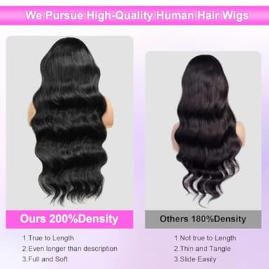 Kebetter 13x6 Lace Front Wigs Human Hair Pre Plucked 200% Density Body Wave HD Lace Front Wigs Human Hair Natural Black Wig For Women(30 inch) - Image 5