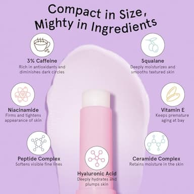 grace & stella Under Eye Brightener Balm Stick - Travel Essentials - Caffeine Eye Cream for Dark Circles, Puffiness, Wrinkles - Vegan Moisturizer Stick with Niacinamide, Hyaluronic Acid (0.13oz/3.5g) - Image 4