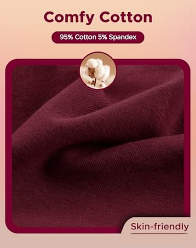 INNERSY Period Underwear for Women High Waisted Leak-Proof Postpartum Menstrual Panties 3-Pack (Rose Print, 3X-Large) - Image 5