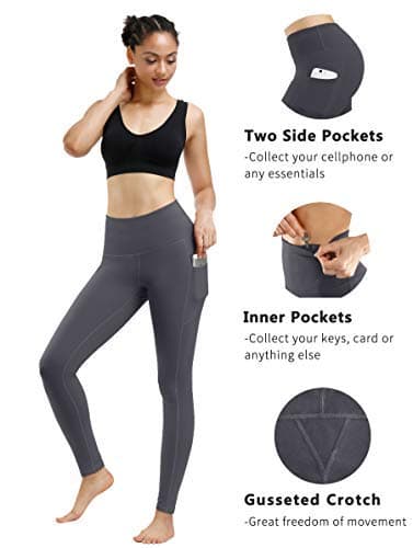 Fengbay 3 Pack High Waist Yoga Pants with Pocket Leggings Tummy Control Workout Running Yoga Leggings for Women - Image 3