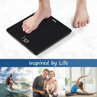 Vitafit Digital Bathroom Scale for Body Weight, Weighing Professional Since 2001, Clear LED Display and Step-On, 3*AAA Batteries Included, 400lb/182kg, Spray Silver Black - Image 5