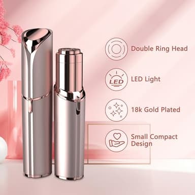 Facial Hair Remover for Women - as Seen on TV Painless Face Shaver - Electric Hair Removal Device for Face Lips Peach Fuzz with Light (Blue) - Image 2