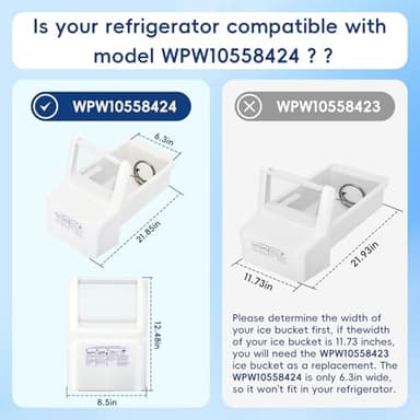 Upgraded WPW10558424 for Whirlpool Ice Maker Replacement, Refrigerator Ice Bucket Replacement with Whirlpool Replacement Ice Maker, Compatible with Whirlpool Kenmore Maytag Amana Refrigerator - Image 2
