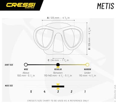 Cressi Metis 2-Lens Masks, White/Titanium, Clear/Anti-Fog Lens - Image 5