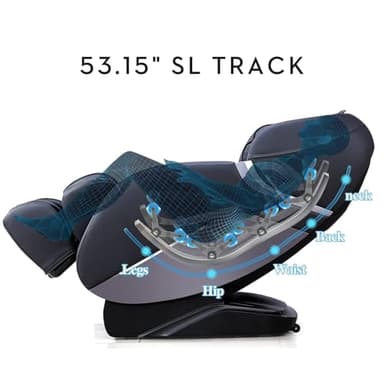 iRest SL Track Massage Chair Recliner, Full Body Massage Chair, Zero Gravity, Bluetooth Speaker, Airbags, Heating, 53.15" SL Track, Extendable Footrest and Foot Massage (Black) - Image 7