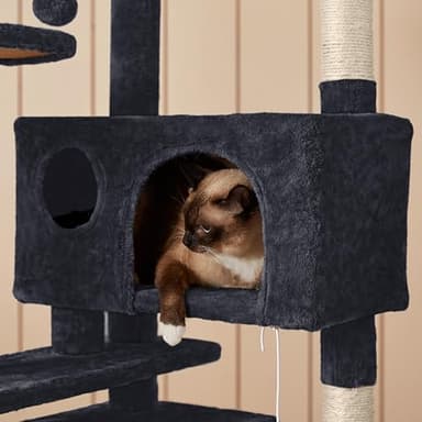 Yaheetech 54in Cat Tree Tower Condo, Cat Tree for Indoor Cats w/Scratching Post for Kittens Pet House Play - Image 5