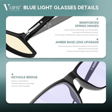 VMJFBJ Blue Light Blocking Glasses For Men/Women Anti-Fatigue Computer Monitor Gaming Improve Sleep Reduce Eye Strain Gamer Glasses - Image 8