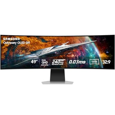 Samsung 49" Odyssey OLED G9 (G95SC) Series Curved Smart Gaming Monitor w QD-OLED, 240Hz, 0.03ms, AMD Freestyle Premium Pro, G-Sync Compatible, Dual QHD, Neo Quantum Processor Pro, LS49CG954SNXZA - Image 1