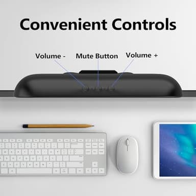 ZETIY USB Monitor Speaker, Portable Computer Soundbar for PC, Laptop, Desktop, Phone, Notebook - Plug and Play (Black) - Image 3