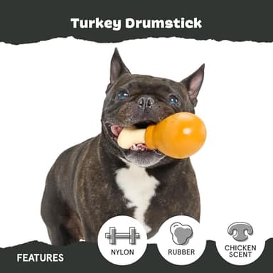 Barkbox Super Chewer Tough Dog Chew Toys for Aggressive Chewers, Dental Stimulating (Turkey - Small) - Image 4